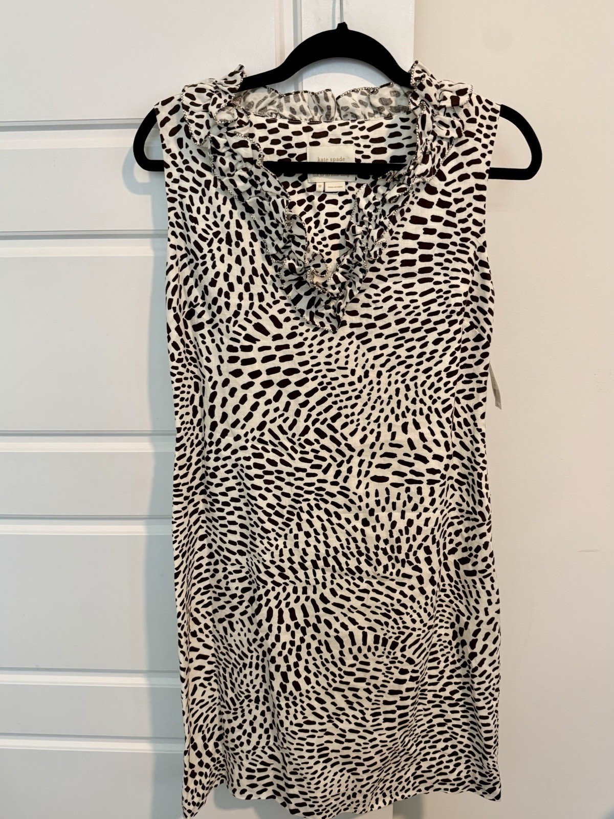Kate Spade New York Safari Animal Print V-Neck Shift Sleeveless Dress M