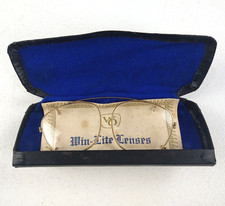 Rare Antique Pince-nez Win-Lite Lenses Eyeglasses w/ Case Made In England
