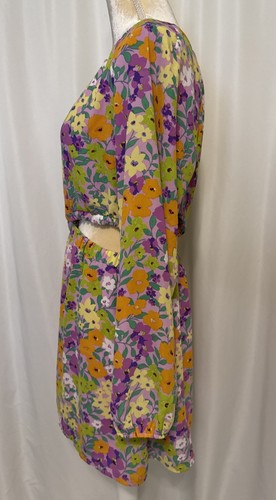 Sanctuary Floral Long Sleeve Cut Out Dress Size L - Picture 6 of 11