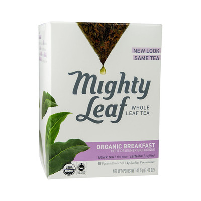 Mighty Leaf Whole Leaf Organic Breakfast Tea, 15 Tea Bags Individual Pyramid-Sty