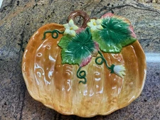 Fitz & Floyd Classics Gardening Gourmet Pumpkin Canape Plate 2009