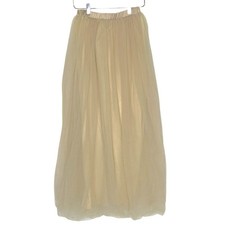 Rehab S Tulle Midi Skirt Tan Pleated Lined Fairy Whimsy Coquette Romantic