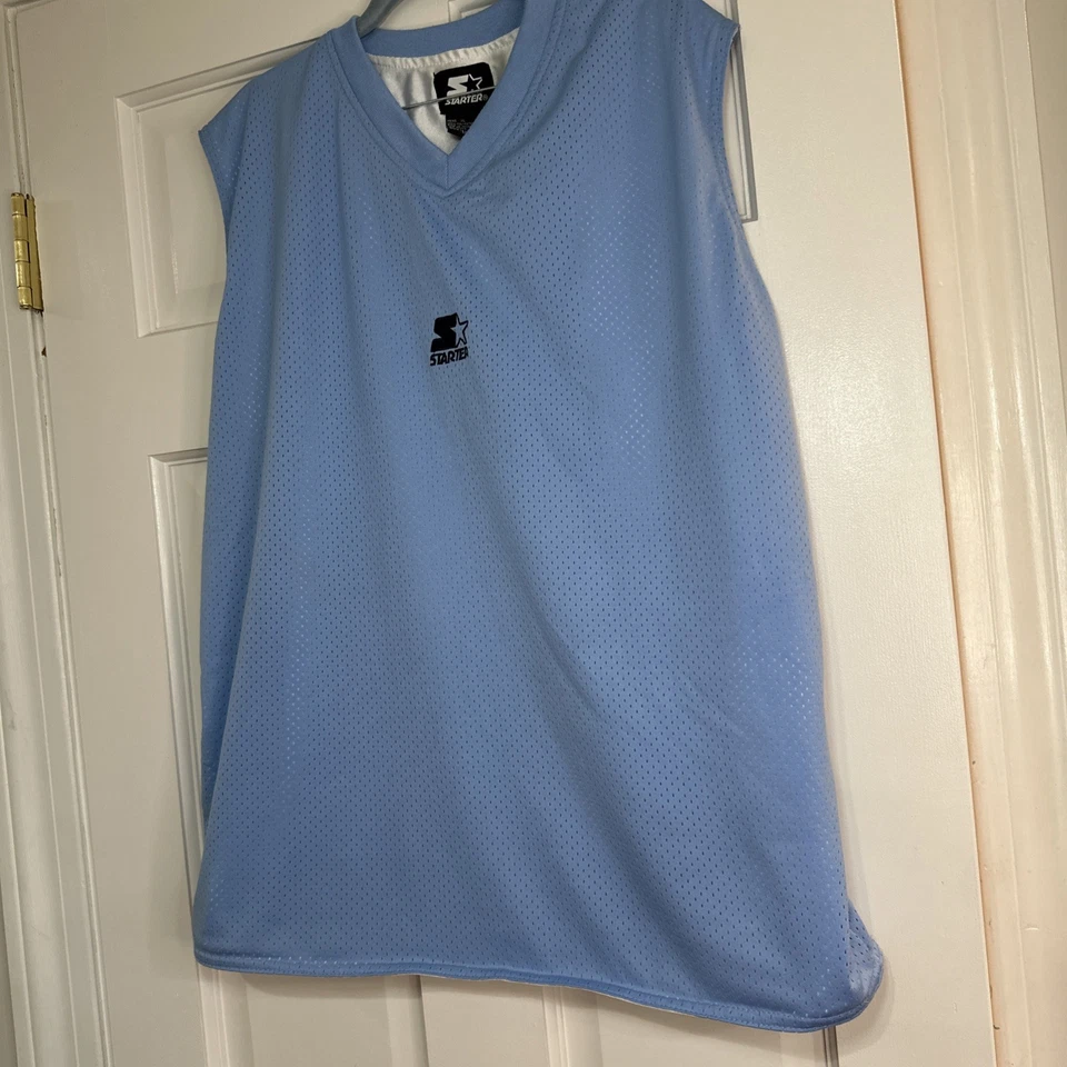 Camiseta deportiva de baloncesto vintage de los 90 para hombre XL azul claro blanca reversible Foto 4 de 4