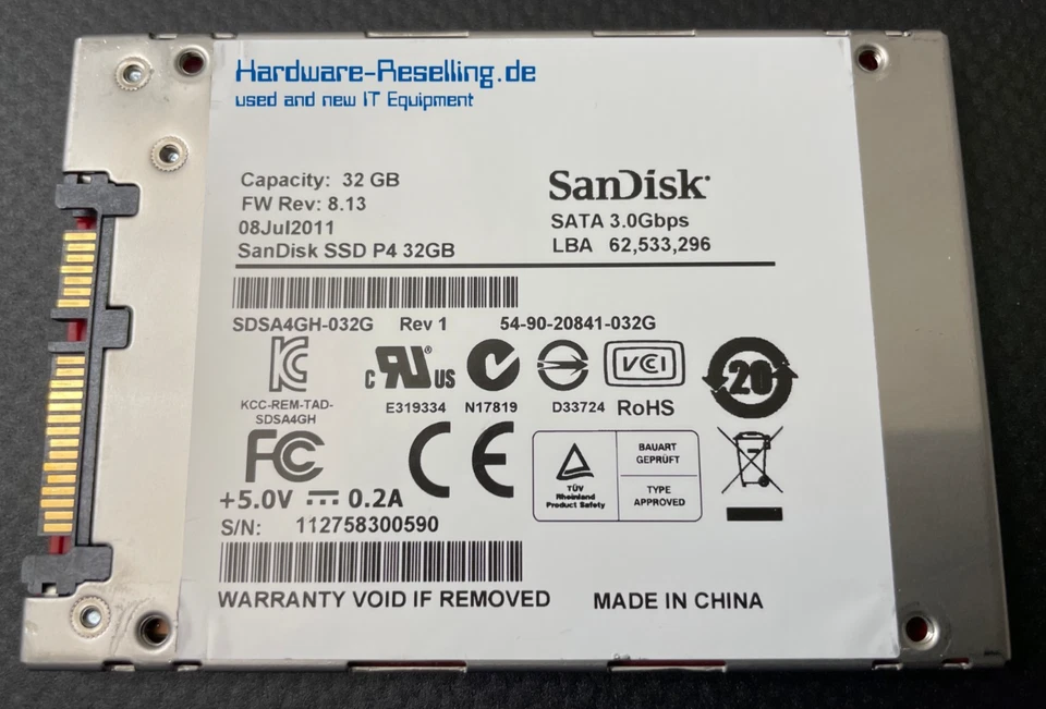 SanDisk SSD P4 32GB 2,5" SATA II 3G SDSA4GH-032G
