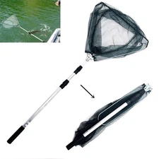 82" Fishing Landing Net Telescopic Folding Alum Handle 3 Section Extending Pole