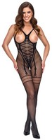 Netz-Catsuit Schwarz S-L – Ouvert, Busenfrei & RüCkenfrei Dessous ReizwäSche