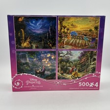 Disney Princess Thomas Kinkade 4 Pack 500 Piece Jigsaw Puzzles Sealed New
