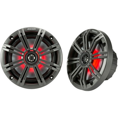 KICKER 4405-0593 45KM654L All-Weather Coaxial Speakers with LED Lighting 6.5''