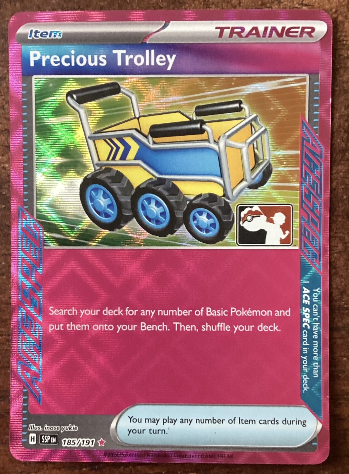 Precious Trolley 185/191  Ace Spec Prize Pack Series 8 Holo Pokemon Card NM