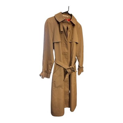 Vintage Misty Harbor Mariner III Long Trench Coat Tan Made in USA Raincoat