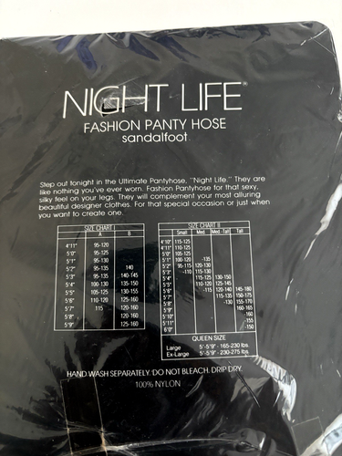 Vtg Night Life Textured Sheer w/design & So Sheer Pantyhoses Black Sz A Small - Picture 8 of 8
