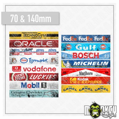 Used Bandenwerbung Carrera Leitplanke Racing 1:32 1:24 Slotcar 140 & 70mm