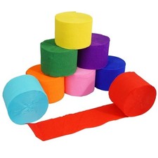 8 Rolls Crepe Paper Streamers, 8 Color Streamers 656 Ft, Rainbow Party...