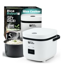 Rice Robot Personal Rice Cooker PFAS-free Nonstick. Stainless Steel Steamer Tray