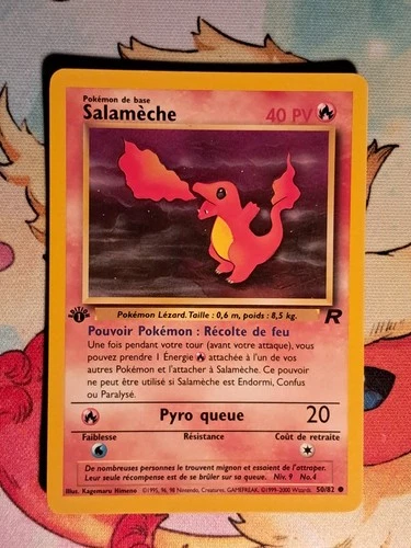 Pokemon TCG Charmander 50/82 Team Rocket Regular 1st Edition French LP+