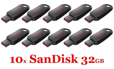 #ad LOT 10x SanDisk Cruzer Snap USB 2.0 Flash Drive 32GB SDCZ62 032G 32 GB $34.80