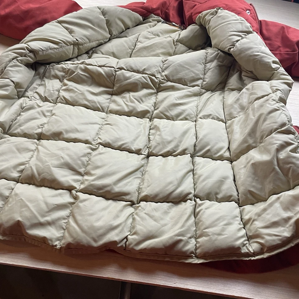 Abrigo de plumón de ganso Eddie Bauer vintage con capucha S para mujer acolchado óxido largo años 90 Foto 2 de 4