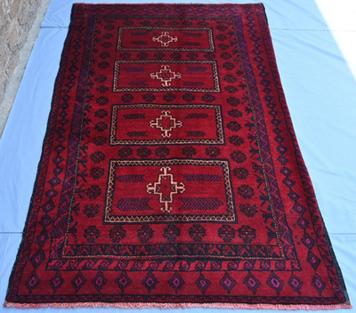 Afghan Baluchi Handmade Rug. Unique Vintage Rug.