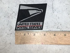 Embroidered Square Grey&Black USPS Iron On and/or Sew On Patch HOOK & LOOP BACK