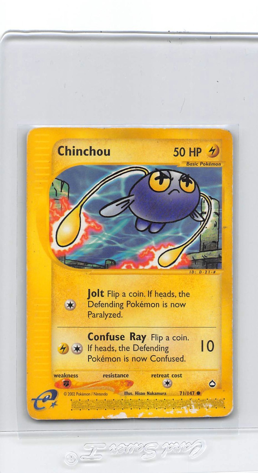 Chinchou 71/147 - NON-HOLO - Aquapolis - e-READER VINTAGE Pokemon Card - HP/DMG