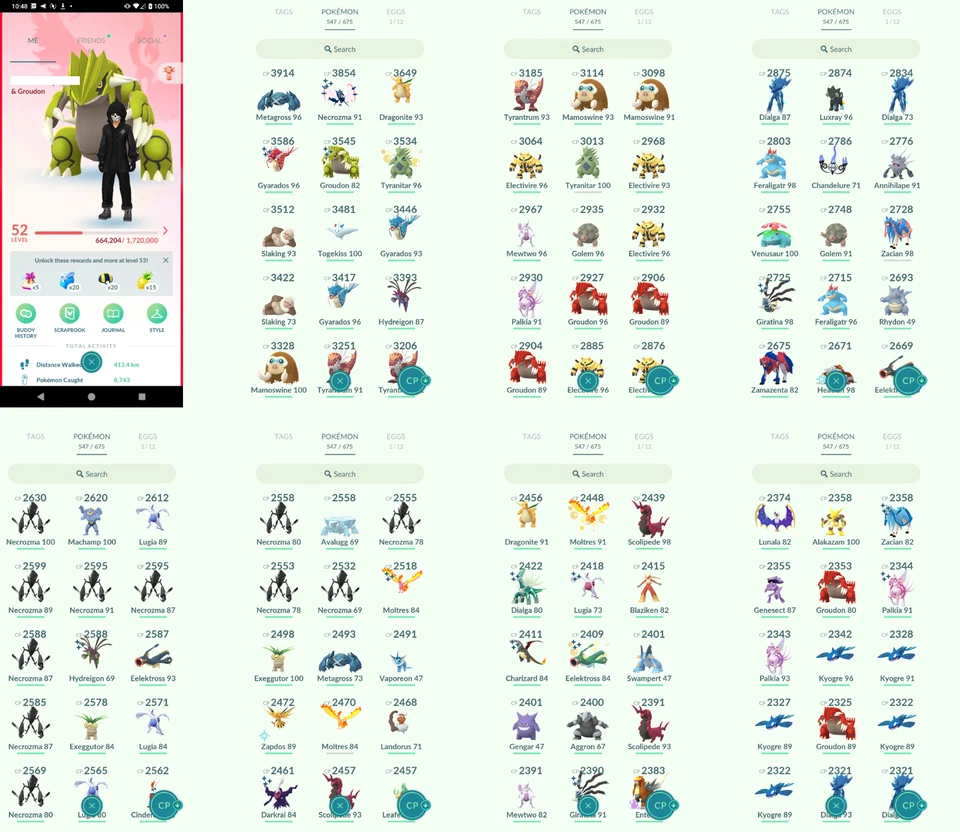 Pokémon Acc Go - Lvl41 - 7 Shiny - 108 Legendär