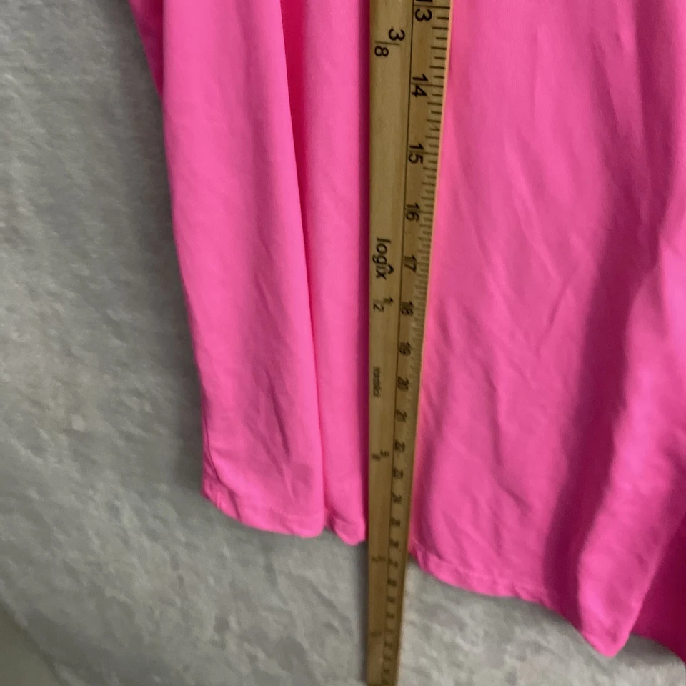 Blusa Top Lulu B Mujer Rosa Sólida XL Nylon Spandex Sin Mangas Cuello en V Pullover Foto 4 de 4