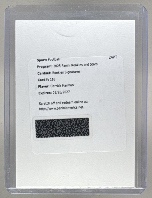 Derrick Harmon 2025 Panini Rookies & Stars #116 Signatures RC Auto