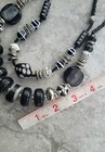 LOVELY 2 TONE BEADED STATEMENT NECKLACE MULTI STRAND CHUNKY GLASS  LUCITE BEADS  — photo 5