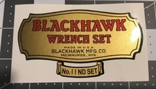 Blackhawk Wrench Set 11 ND Decal Only For 1/4” Set