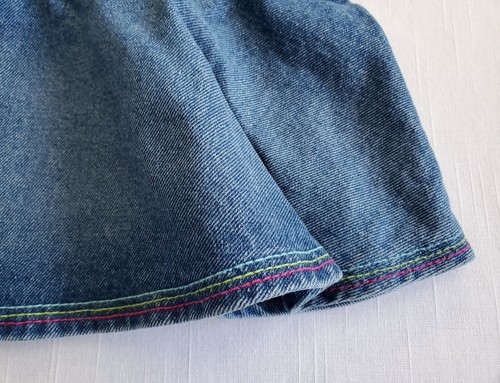 Izod Girls Denim Jumper Dress Size 6 Sleeveless Ruffle Skirt Flower NWT NEW - Picture 5 of 7