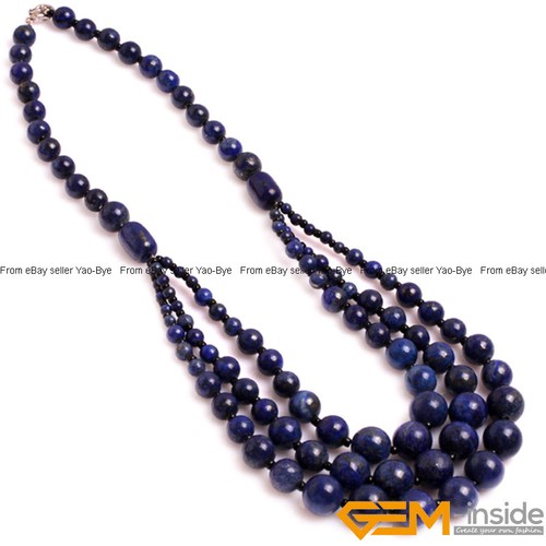 8-12mm Gemstone Round Beaded Fashion Long Necklace For Women 19 Inch Handmade AU - Foto 55 di 82