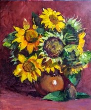 Sunflower flowers bouquet modern oil painting the author 16