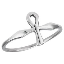 Egyptian Ankh Ring 925 Sterling Silver Ancient Egypt Aunk Band Sizes 5-10