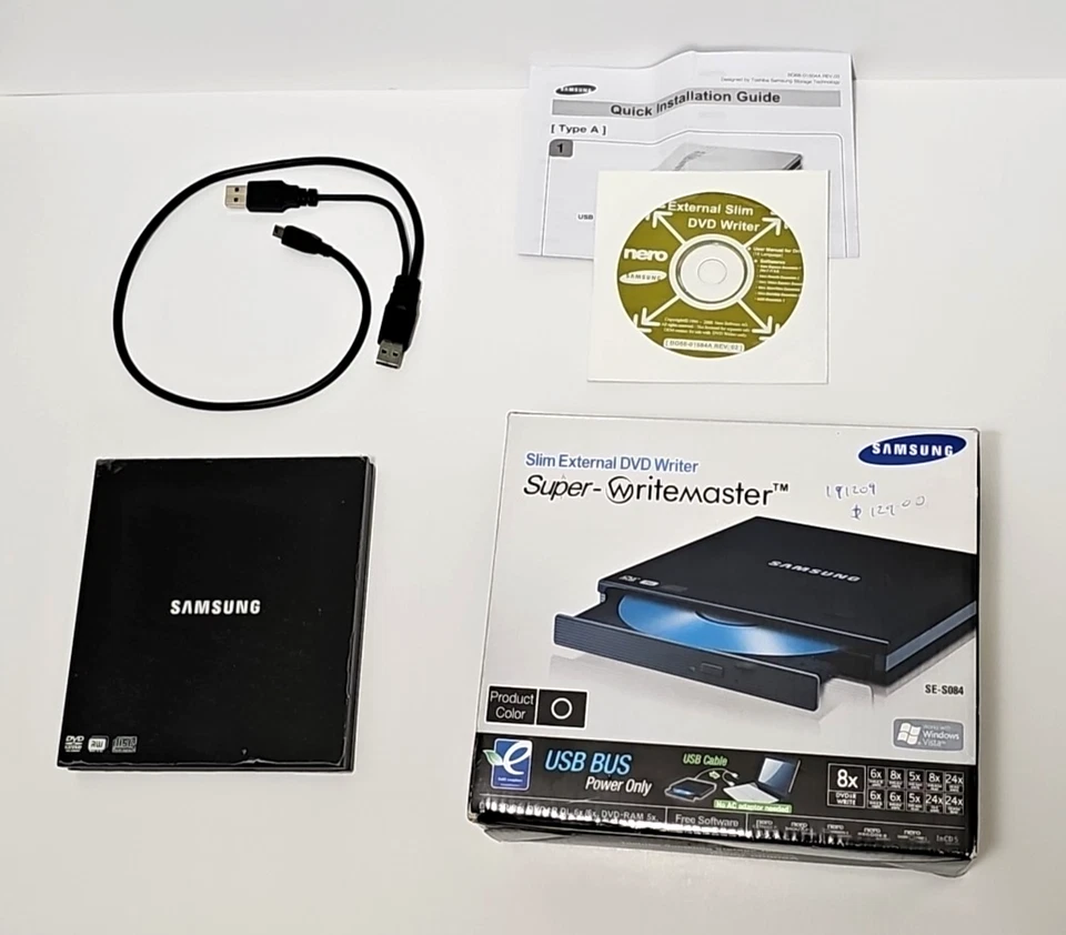 Samsung Super-Writemaster DVD тонкий внешний DVD пишущий SE-S184 новый (открытая коробка) - Изображение 2 из 4