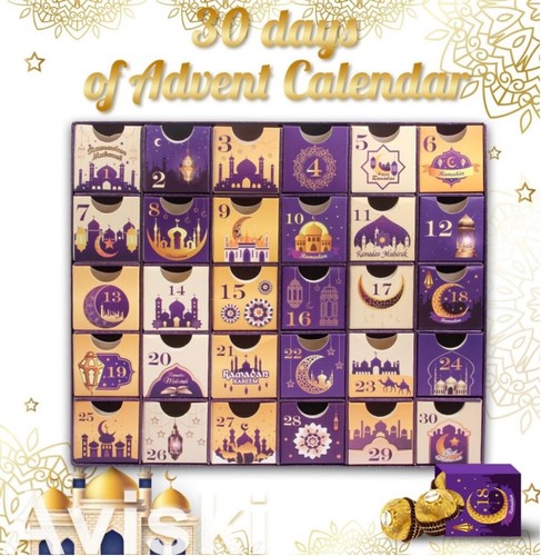 Calendario de Adviento Ramadán Oro Púrpura Talla Única ¡NUEVO EN CAJA! - Imagen 4 de 10