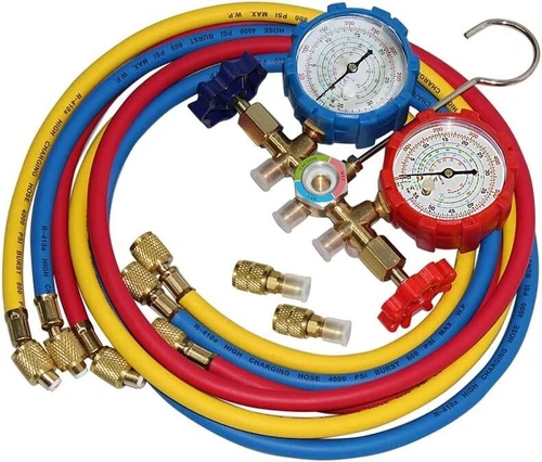 R410A R22 Manifold Gauge Set AC A/C 3FT Color Hose Air Conditioner HVAC 59'' New
