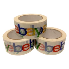 3 Rolls Official EBAY Branded Packing Tape 75' x 2" New Shipping Supplies