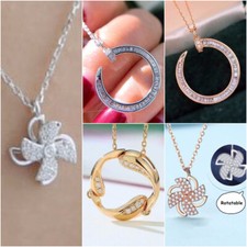 Pretty Cubic Zircon Wedding Women 925 Silver,Gold,Rose Gold Necklace Pendant