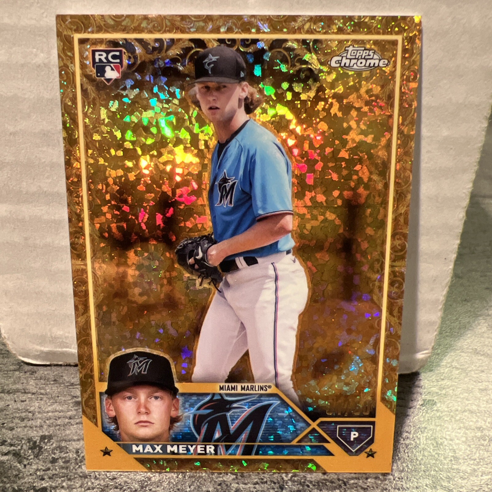 Max Meyer 2023 Topps Gilded Chrome Mini Diamond Gold Etch Refractor RC 31/50