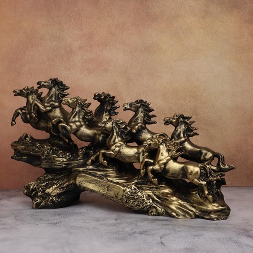 Running 8 Victory Caballos Resina Estatua Escultura L Vastu Feng Shui Figurita - Imagen 3 de 4