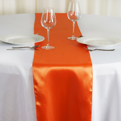 12'' x 108'' Satin Table Runner Wedding Party Dinner Table Supply Decorations SALE