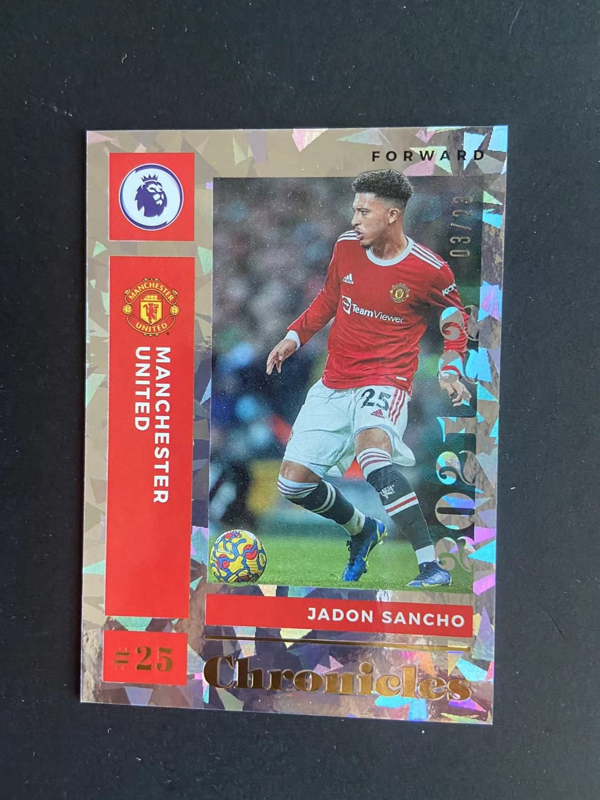 2021-22 Panini Chronicles Jadon Sancho Cracked Ice 3/25 Manchester United Chelse