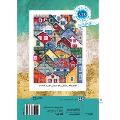 RTO Kreuzstich-Set 'Mit Geschmack Von Salz, Wind Und Sonne' – Fertig In 9,5x14 Cm | Komplett-Packung Mit Garn, Stoff & Anleitung