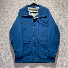 Woolrich Size XXL Blue Field Jacket Full Zip Snap Front Outdoor Utility Coat