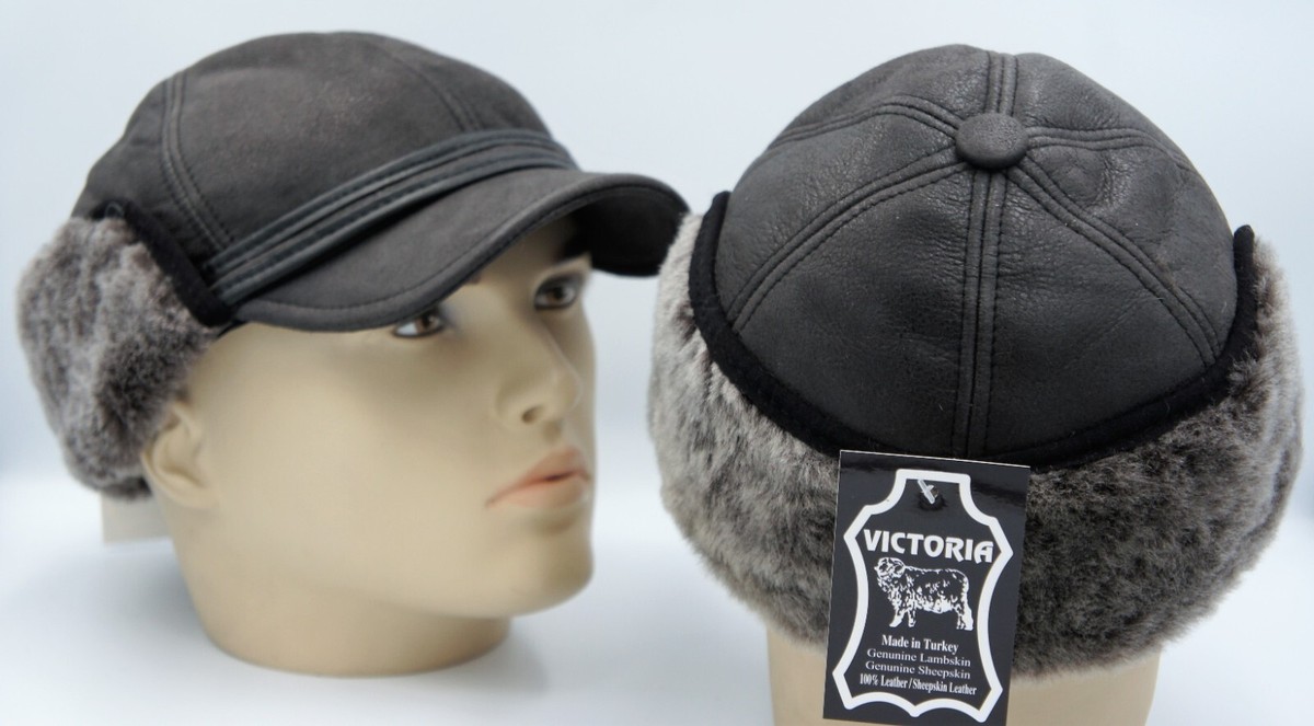 Verde Militare Pelle Di Pecora Montone Pelliccia Berretto Rotondo