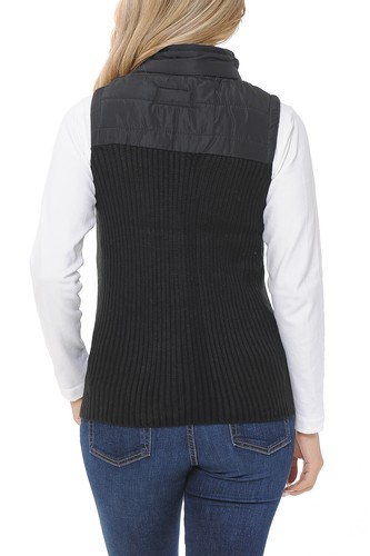 Chaleco acolchado ligero con capucha de piel con cremallera para mujer Auliné Collection - Imagen 109 de 109