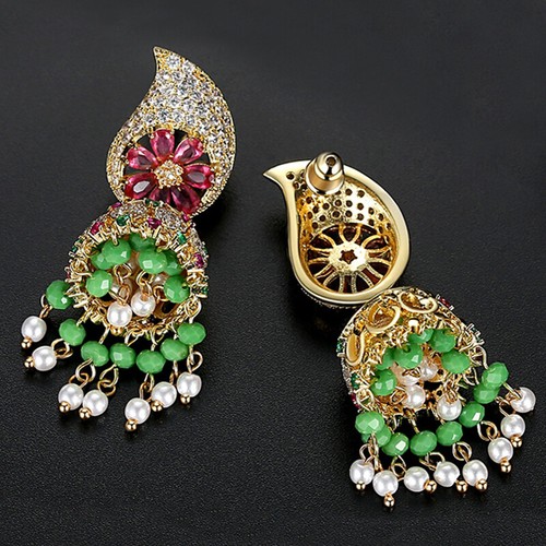 Modische indische Bollywood Schmuck Ohrhänger Jhumka Jhumki Frauen Braut Geschenke - Bild 129 von 230