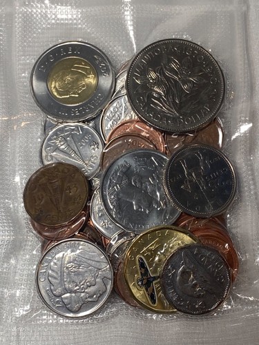 Canadian Coin Collection - Lot of 50+ Random Coins - $2 $1 50C 25C 10C ...