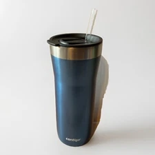 Contigo Streeterville 32fl Oz Stainless Steel Tumbler with Plastic Straw Blue
