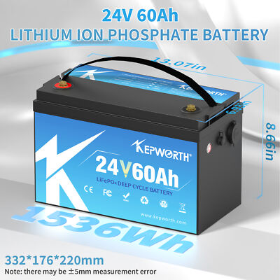 24V 60Ah LiFePO4 Lithium Batterie BMS Solar Wohnmobil RV Camper Trolling Motor